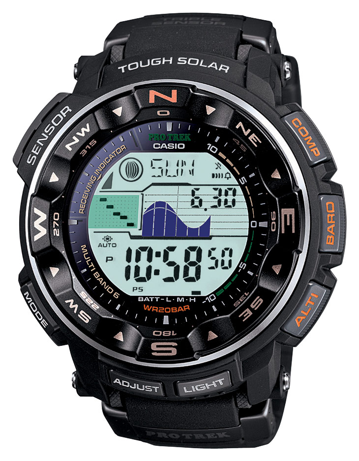 Casio Pro Trek Men's Solar Atomic Watch Black PRW2500R-1CR - Best Buy
