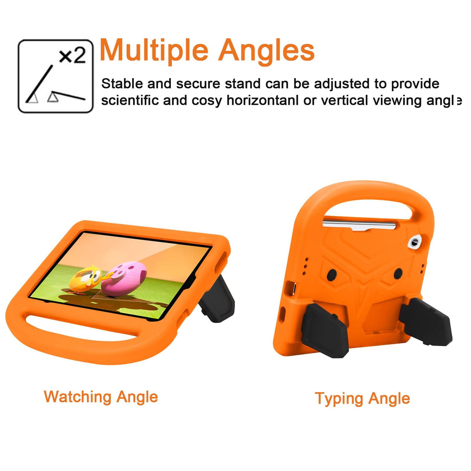 Multiple Angles

Stable and secure stand can be adjusted to provide scientific and cosy horizontal or vertical viewing angle

Watching Angle

Typing Angle