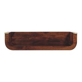 Artisan Furniture - Solid Wood Indira Chestnut Floating Console, 1 Open Slot - Dark Brown
