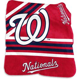Logo Brands - Washington Nationals 50'' x 60'' Plush Raschel Throw Blanket - Multicolor