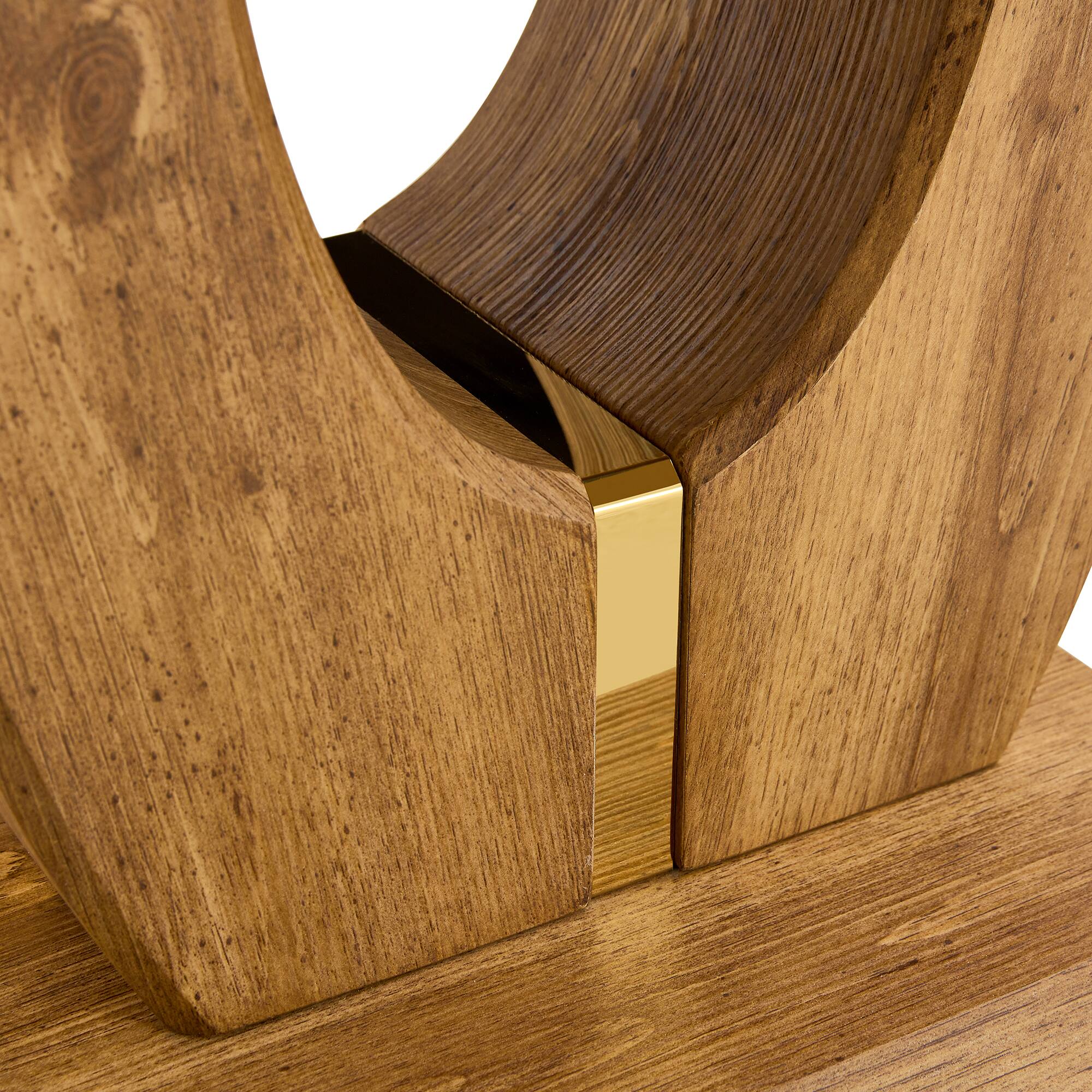 Alt View 9. APRILSOUL - Modern Minimalist Wood Texture Sticker-Patterned Plastic Square Coffee Table Wood Color Side Table - Brown.