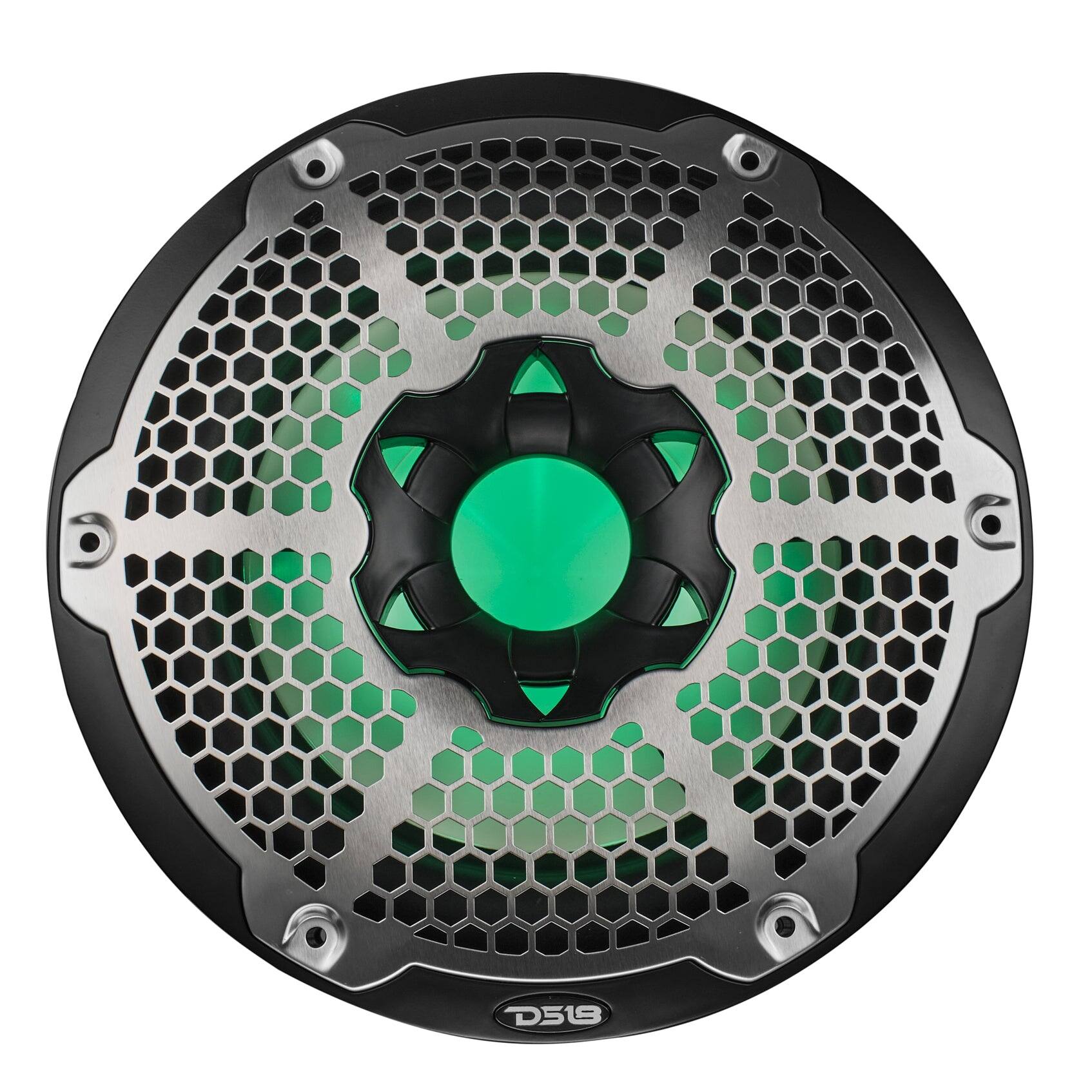 Alt View 3. DS18 Audio - NXL 10" Subwoofer with RGB LED Lights, 300W RMS Single 4-Ohm - Black.