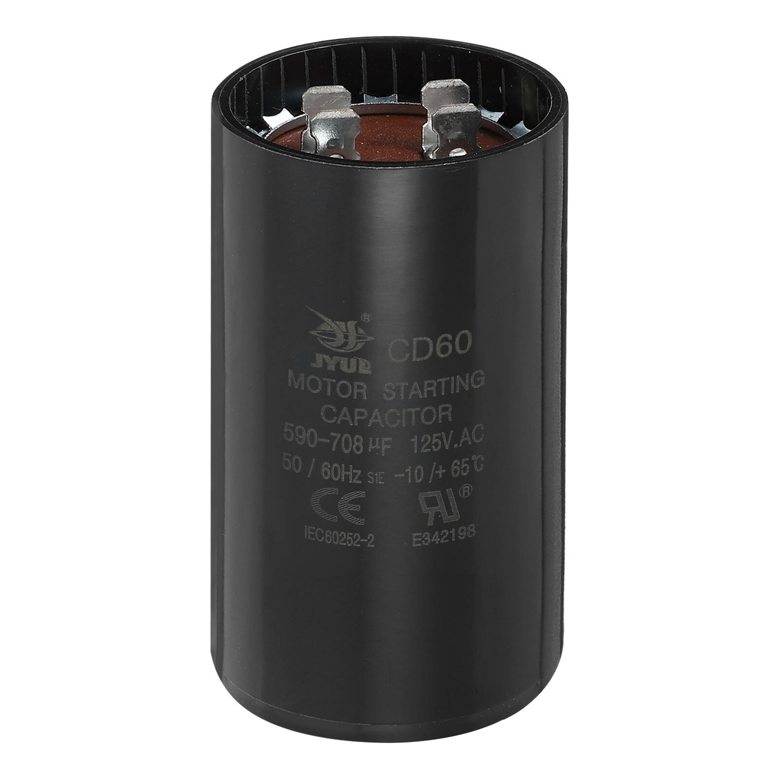 (8) SUL CD60 MOTOR STARTING CAPACITOR 590-708 µF 125V.AC 50 | 60Hz -10/+65°C -10 /+65°C STE CE IEC IEC60252-2 E342198