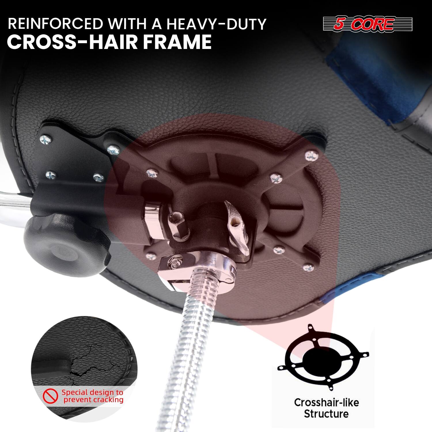 REINFORCED WITH A HEAVY-DUTY CROSS-HAIR FRAME

5 CORE

Special design to prevent cracking

Crosshair-like Structure