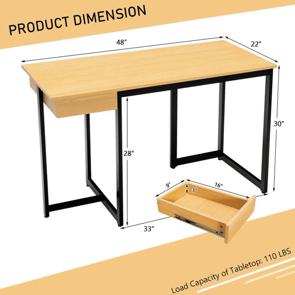 PRODUCT DIMENSION

48" x 22" x 30" x 28" x 9" x 3" x 16" x 33"

Load Capacity of Tabletop: 110 LBS