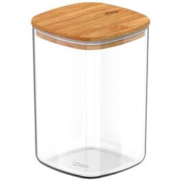 OU - Airtight Food Storage Container w Bamboo Lid 4.2cup, Plastic Food Storage Container - Clear