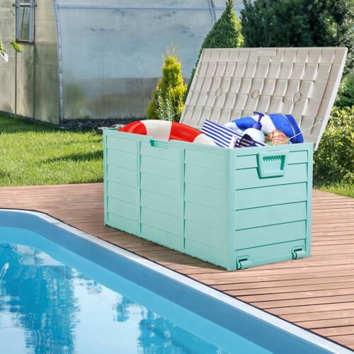 Alt View 5. Winado - 75 Gallon Storage Deck Box Rattan Garden Cushion Organizer Patio Deck Cabinet for Indoor Outdoor - Light Green.