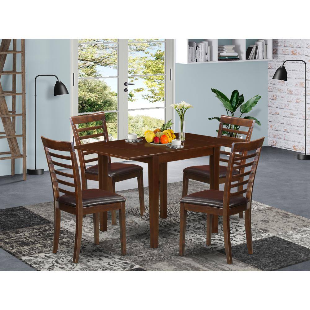 Angle. East West Furniture - Dining Room Set Mahogany - Brown.