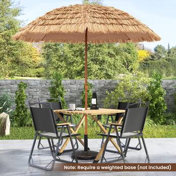 hula patio umbrella Tangkula 9.5 ft Cantilever Tiki Thatch product weighs 5.36 lbs same fabric carry bag 6.5FT Tiki Patio Umbrella with