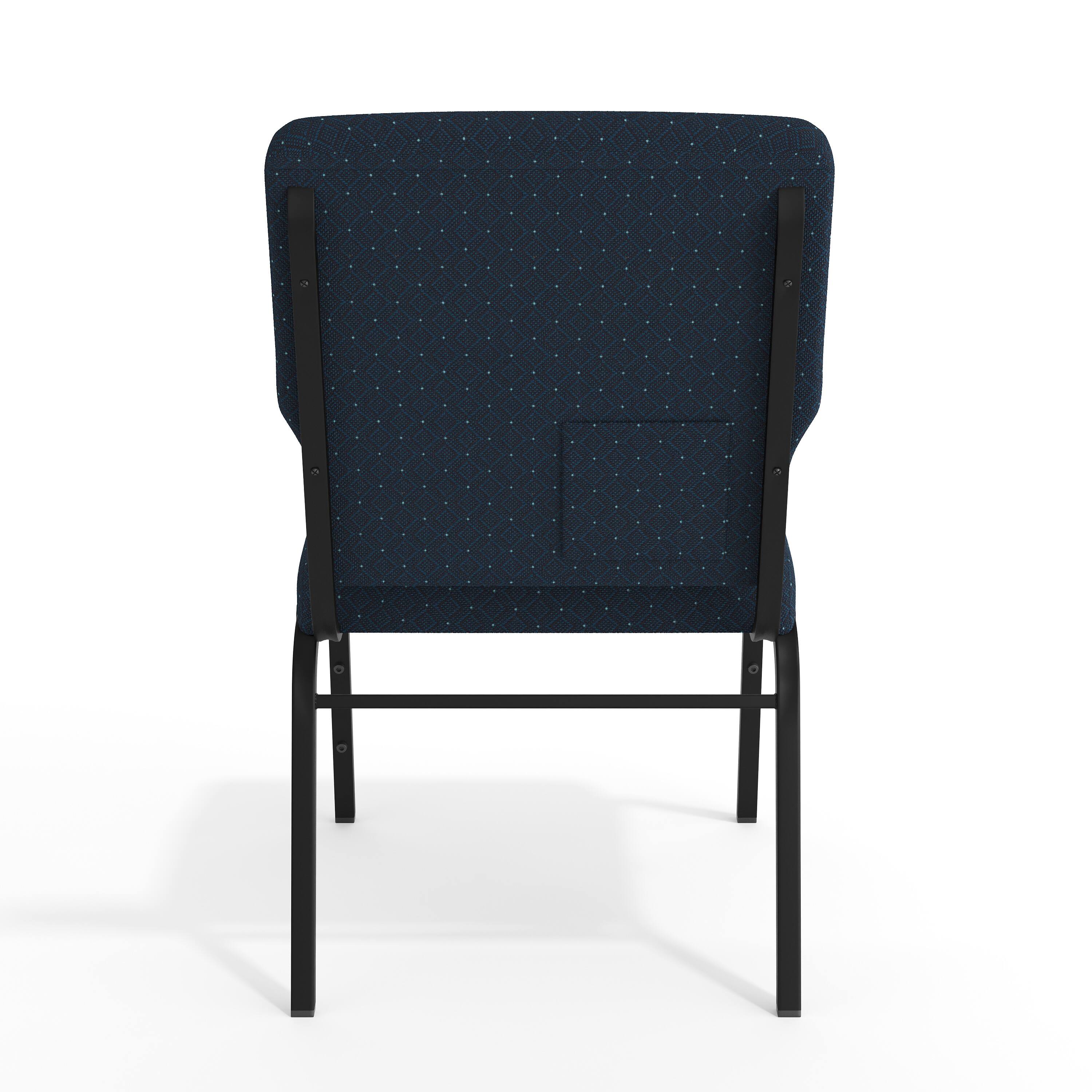 Alt View 7. Emma + Oliver - 20.5 in. Molded Foam Church Chair - Cobalt Fabric/Black Frame.