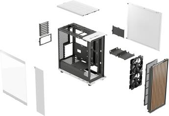 Fractal Design North Chalk White with Oak Front and Clear TG Side Fractal Design North Chalk White with Oak Front and Clear TG Side