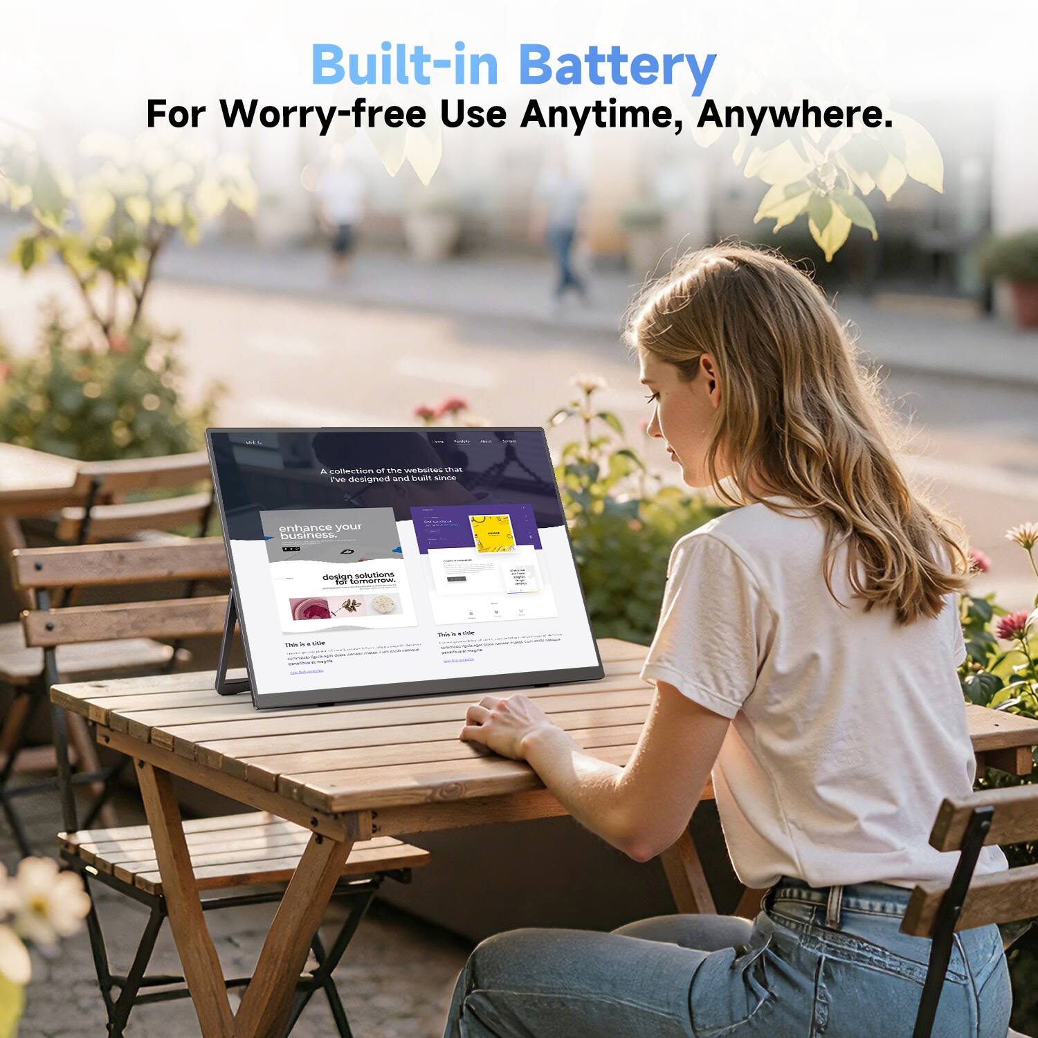 Built-in Battery For Worry-free Use Anytime, Anywhere.

A collection of the websites that I've designed and built since
enhance your business.
design solutions for tomorrow.
ANY side
this - www.e