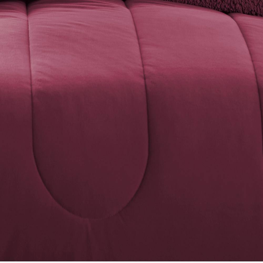 Alt View 2. Shavel Home Products - Micro Flannel Reverse to Sherpa Comforter Set, King, Wine - Wine.