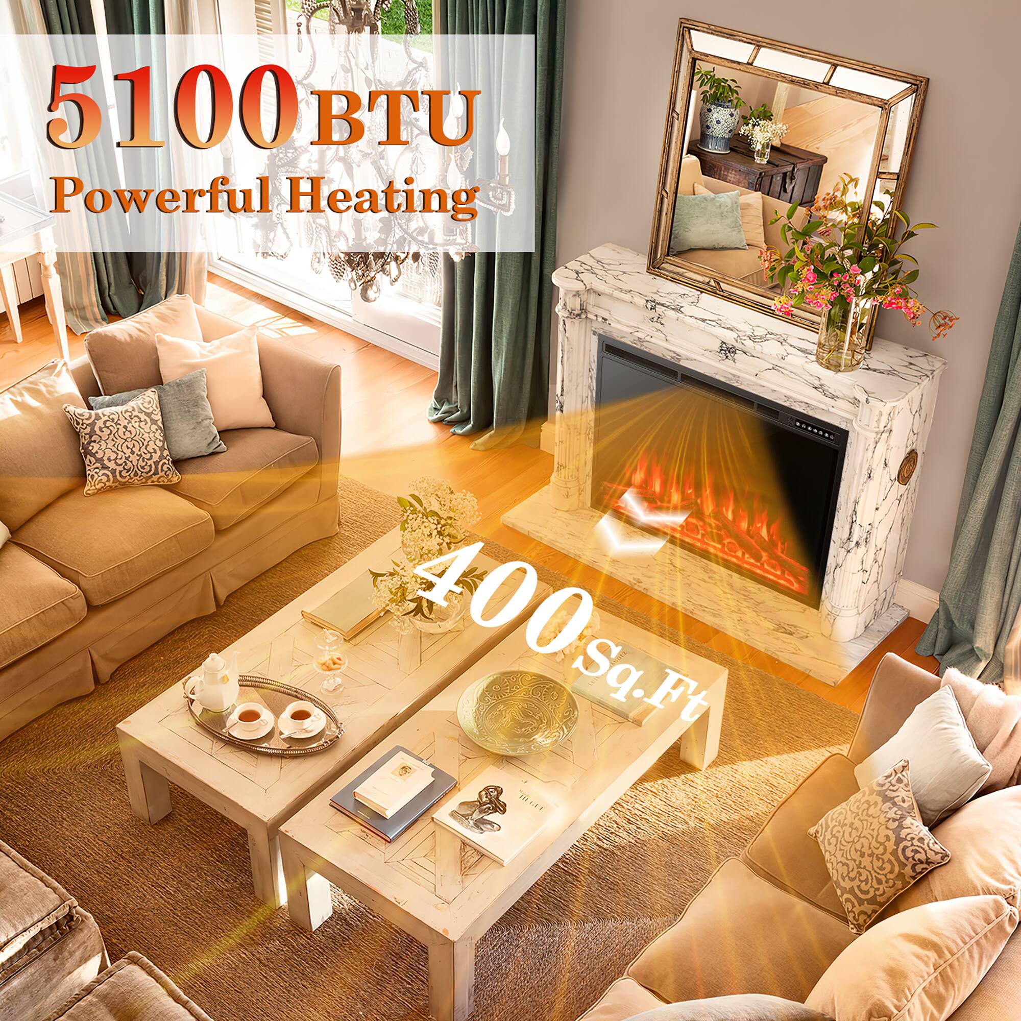 5100 BTU Powerful Heating  
400 Sq.Ft