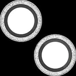 BodyGuardz - Pure 3 Tempered Glass Camera Protector - iPhone 15/15 Plus - Silver Glitter