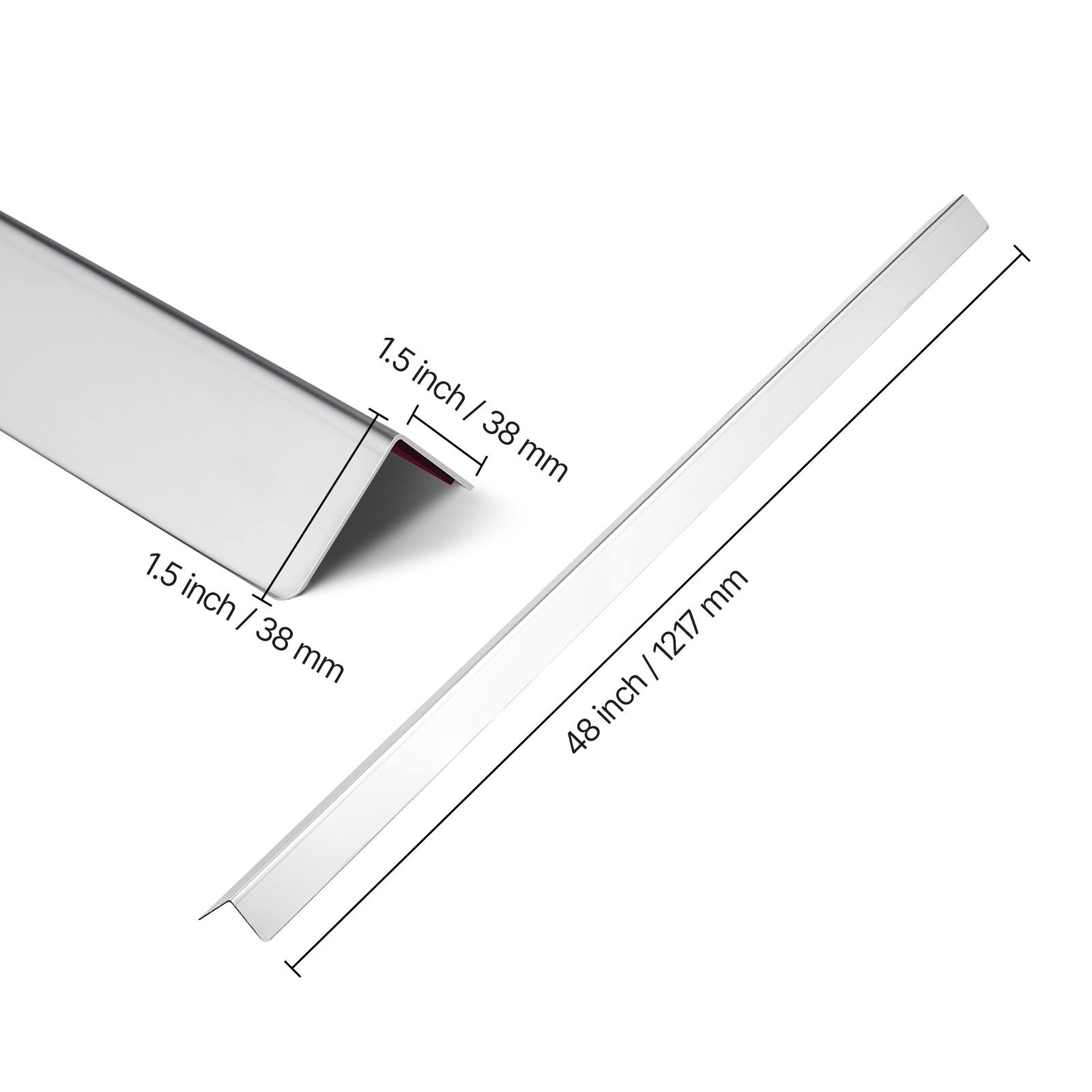 1.5 inch / 38 mm  
1.5 inch / 38 mm  
48 inch / 1217 mm