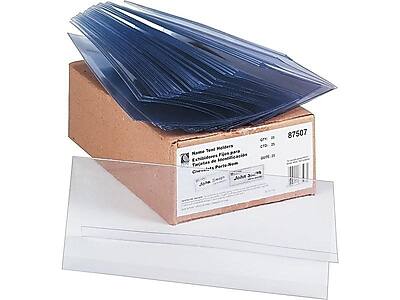 Here's the corrected and grouped text from the image:

**Box Label:**
- Name Tag Holders
- 25 C1D
- 87507
- C1D 25
- 87507

**Additional Text:**
- Excluidor de Fichas para Tarjetas de Identificación
- Tarjetas de Porte-Textos
- John Lewis

**Barcode Label:**
- (Barcode and additional product information)