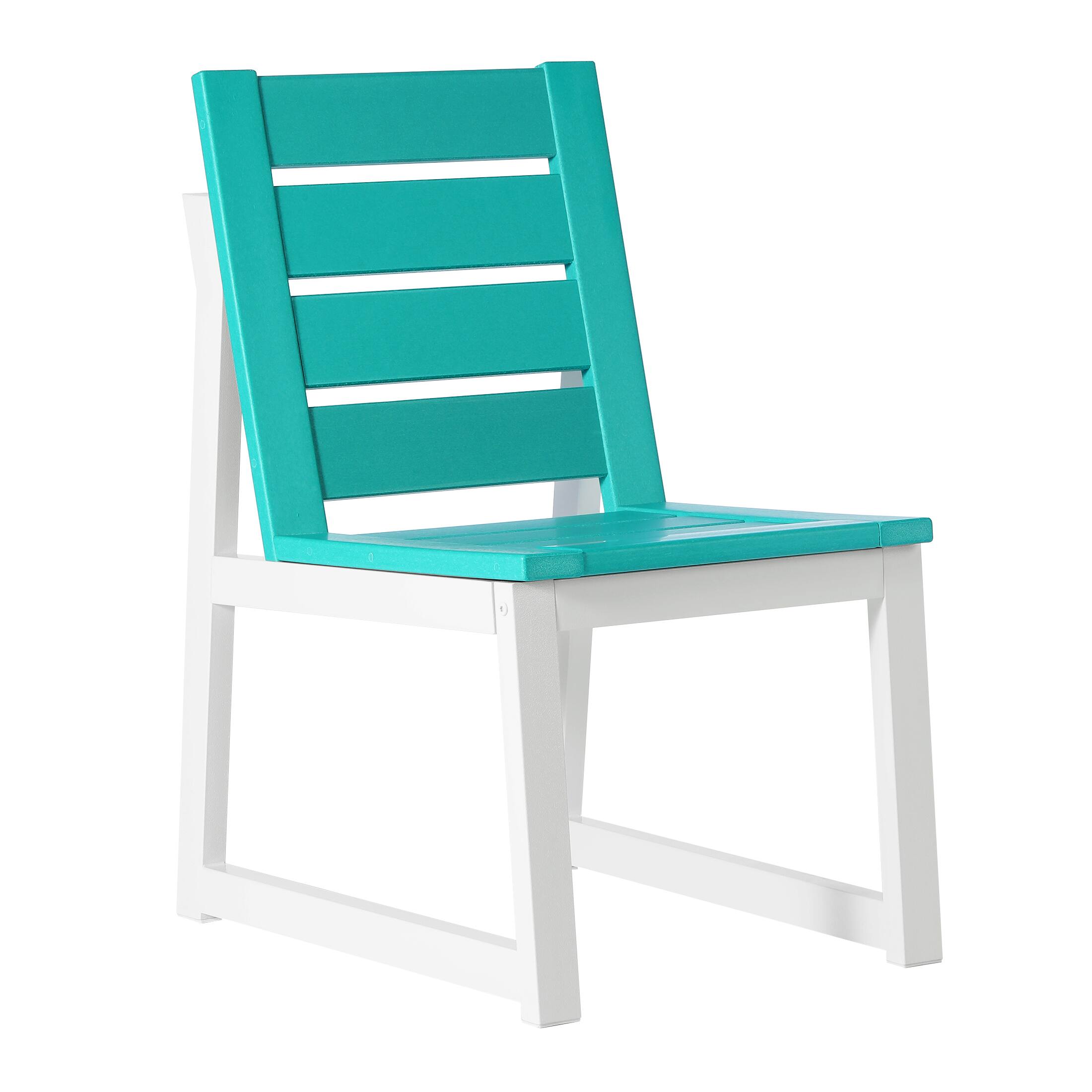 Alt View 3. WestinTrends - WestinTrends Cape May 7-Piece HDPE Outdoor Furniture Patio Dining Table With Umbrella Hole and Chairs Set For 6 - Turquoise.