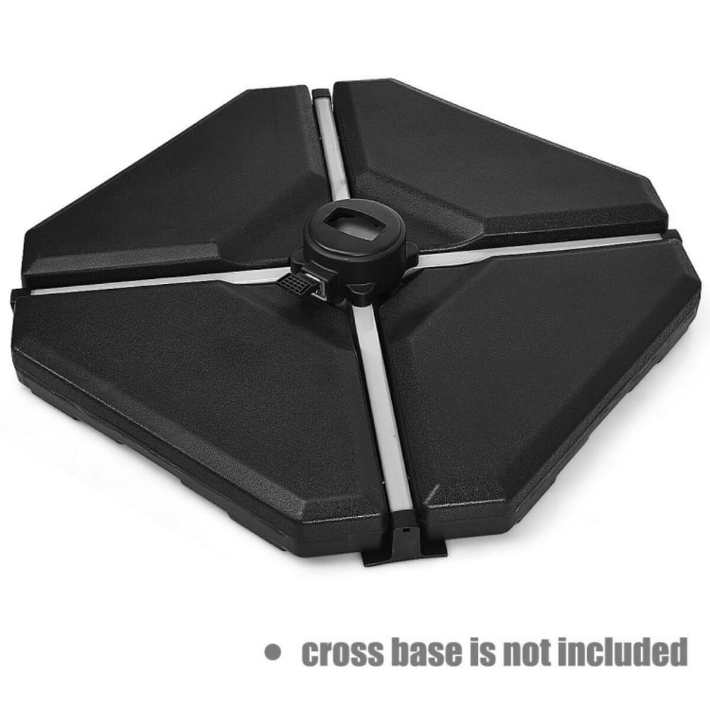 Mondawe - 4 Pieces 195 lbs Patio Cantilever Offset Umbrella Base Weight Sand - Black