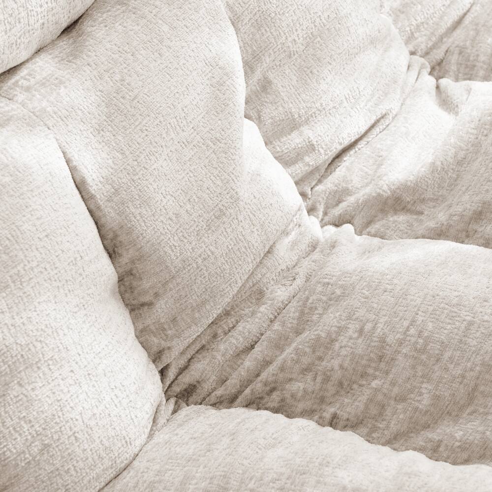 Left. Loheer - Loheer Cloud Sofa Single Seat Modern Sectional Couch Beige Chenille Apartment Couch - Beige.