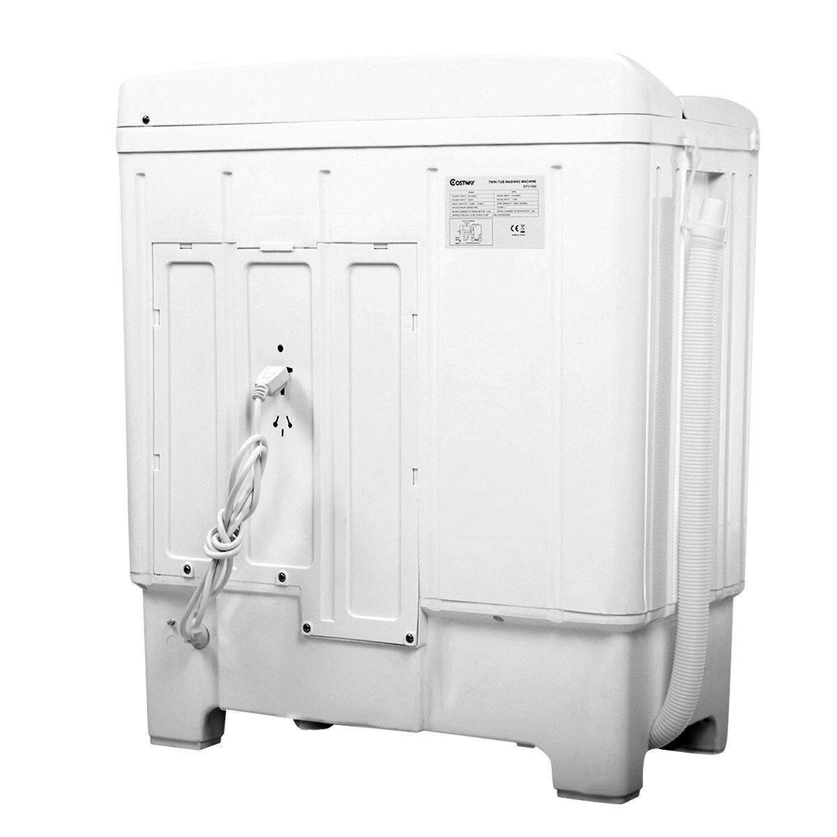 Alt View 9. HONGGE - Portable Compact Twin Tub Washing Machine with Spinner and Wash Timer for Home Use - White.