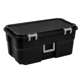 Sterilite - Wheeled Footlocker, 22 Gal Plastic Storage Container with Lid - Black
