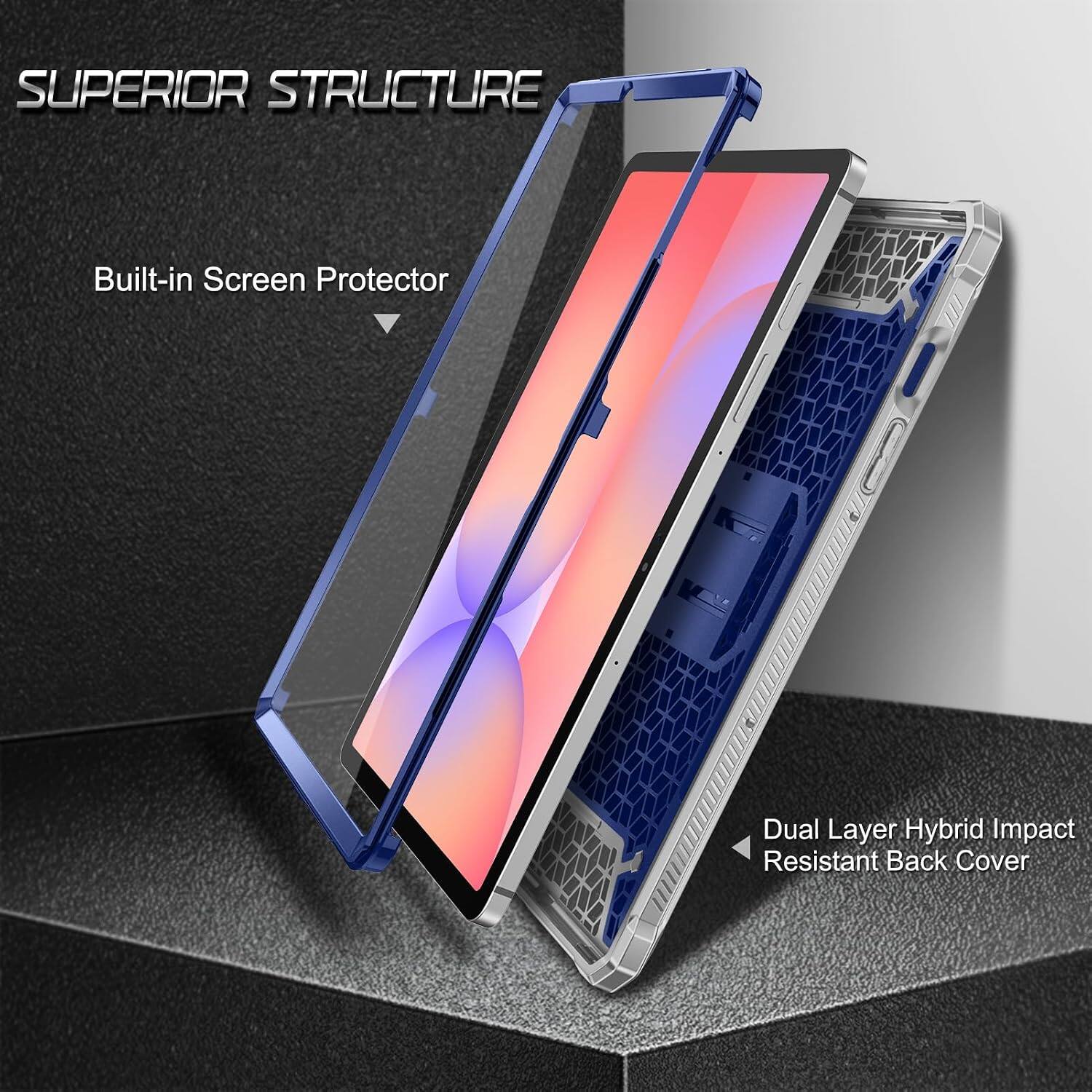 SUPERIOR STRUCTURE  
Built-in Screen Protector  
Dual Layer Hybrid Impact Resistant Back Cover