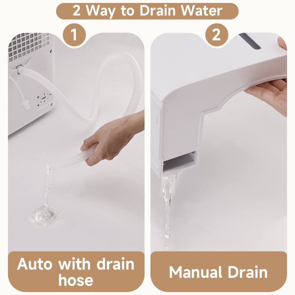 2 Way to Drain Water

1. Auto with drain hose

2. Manual Drain