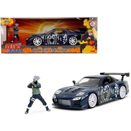 Jada - 1993 Mazda RX-7 w/ Graphics & Kakashi Figure – Naruto Shippuden (2009–2017) Anime Hollywood Rides 1/24 - Dark Blue