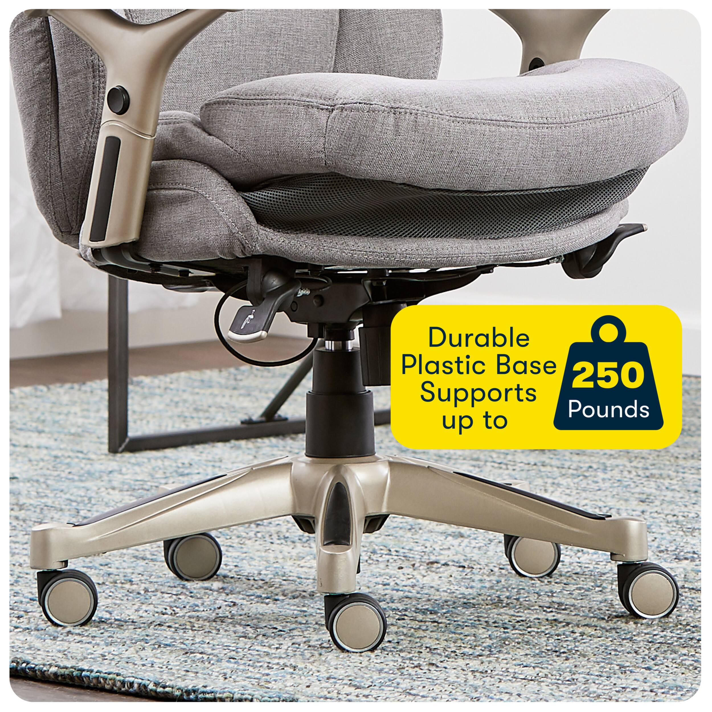 Alt View 19. Serta - Upholstered Back in Motion Health & Wellness Office Chair with Adjustable Arms - Fabric - Light Gray.