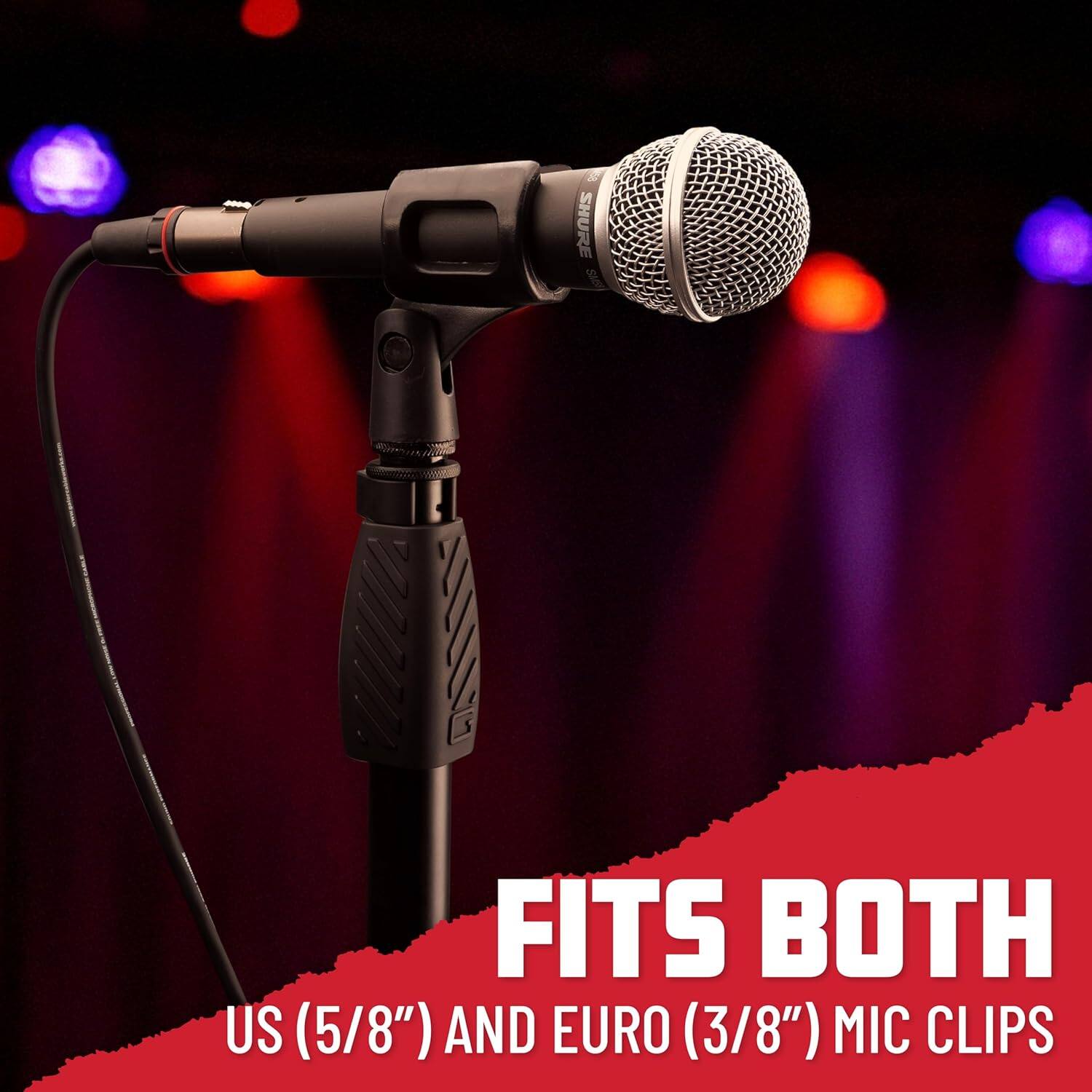 SHURE Sael AL FITS BOTH US (5/8") AND EURO (3/8") MIC CLIPS