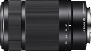 Sony - 55-210mm f/4.5-6.3 Telephoto Lens for Most Alpha E-Mount Cameras - Black - Front_Zoom