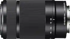 Front. Sony - 55-210mm f/4.5-6.3 Telephoto Lens for Most Alpha E-Mount Cameras - Black.