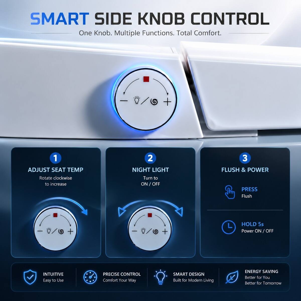 Loheer Tankless Smart Toilet with Bidet, One Piece Ceramic, Heated Seat ...