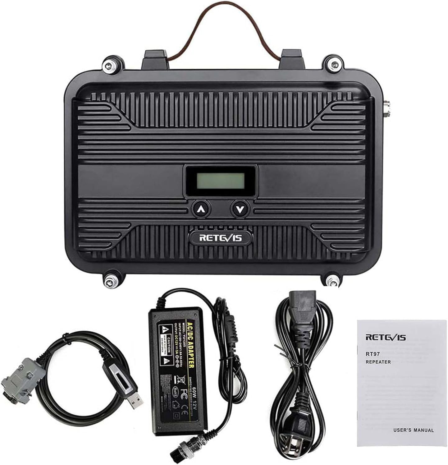 RETE/IS  
CAUTION  
OUTPUT NOGO  
- AC/DC ADAPTER FC GOW 12V  
RETE/IS RT97 REPEATER USER'S MANUAL