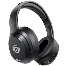 Front. COWIN - Bluetooth Headphone Hybrid ANC Wireless E11B 40 to 60H Playtime Compatible Phone PC TV Travel Home Office - black.