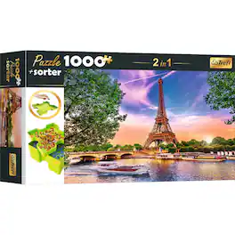 Trefl - Red 1000 Piece Puzzle & Sorter - Sunset over Paris - Multicolor
