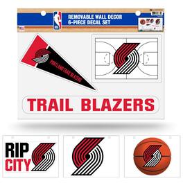 Rico Industries - Portland Trail Blazers (Set of 6) Individual Easy Peel Die-Cut Decal Stickers - Remove - Re-organize - Re-apply - Multi