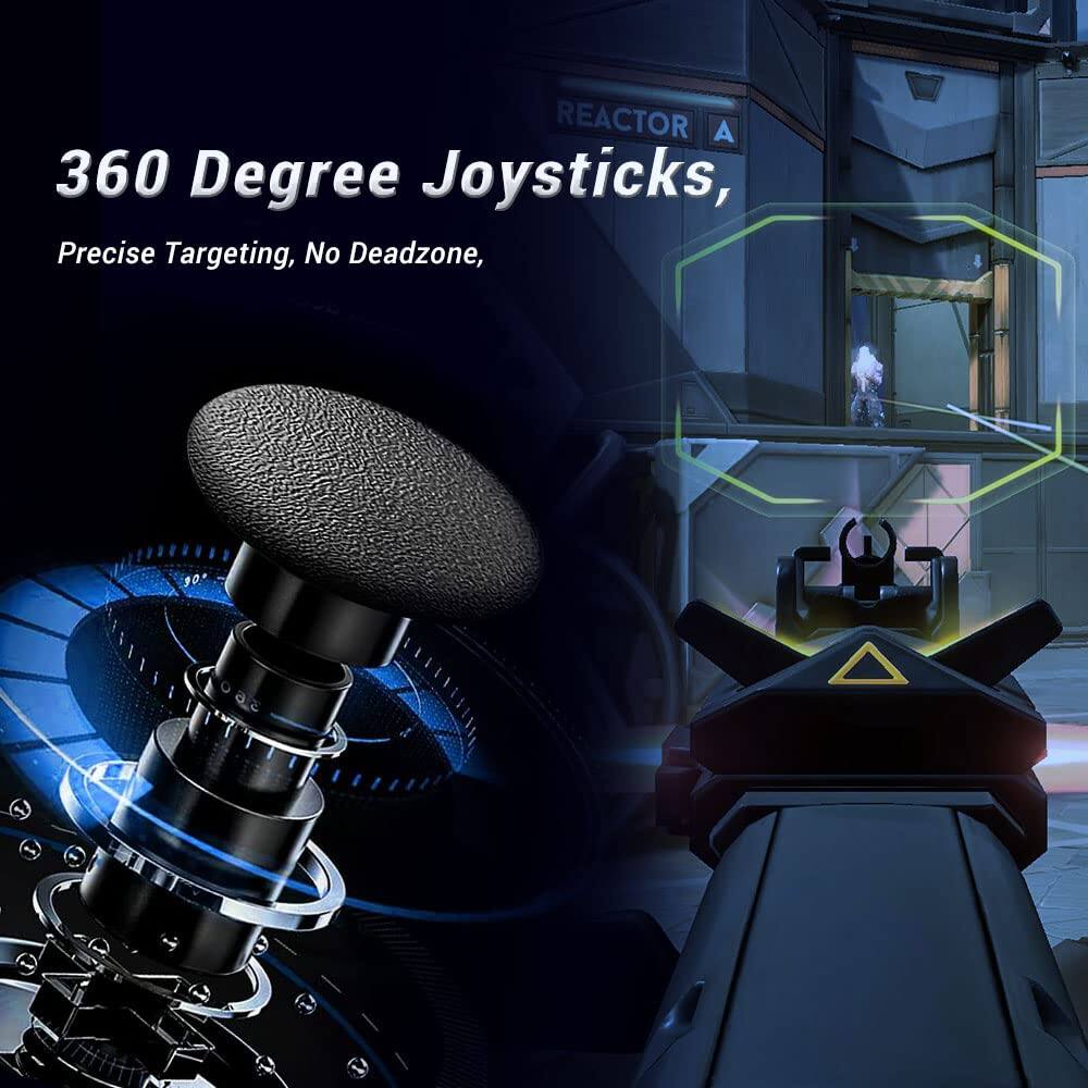 360 Degree Joysticks,  
Precise Targeting, No Deadzone