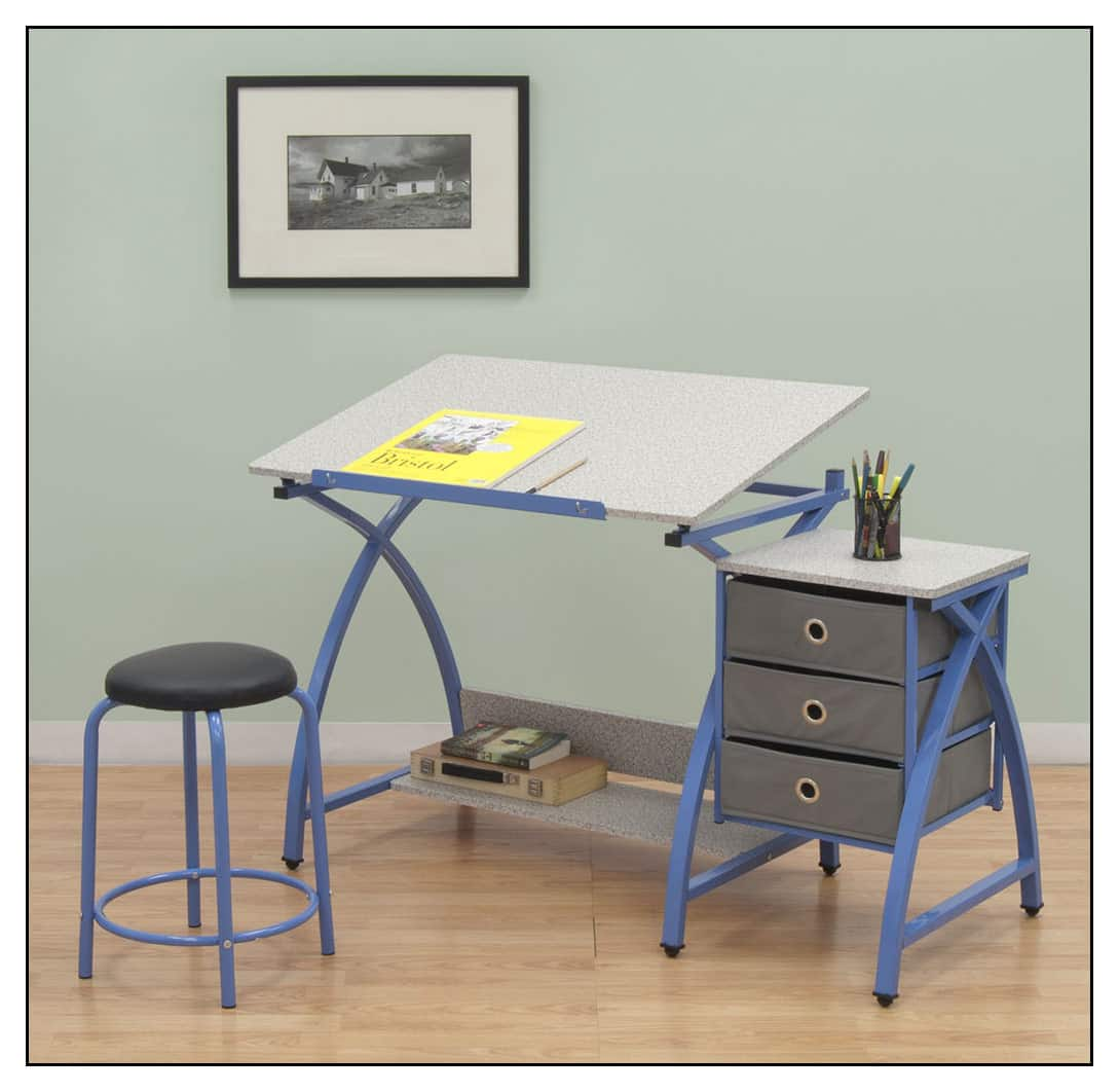 Studio Designs Comet Center Craft Desk Blue/Gray 13321 - Best Buy