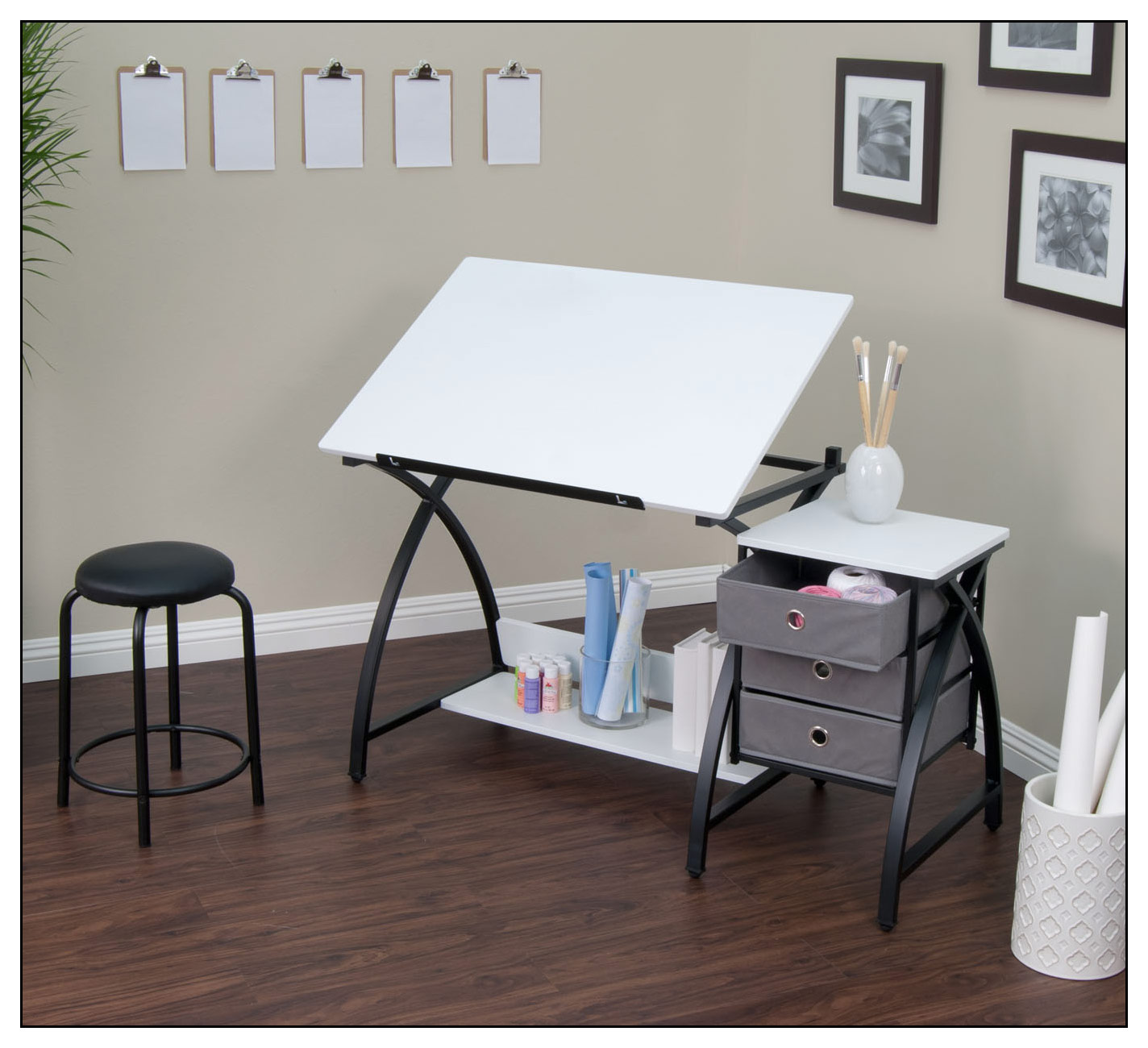 Studio Designs - Comet Center Craft Desk - Black/White was $161.99 now $128.99 (20.0% off)