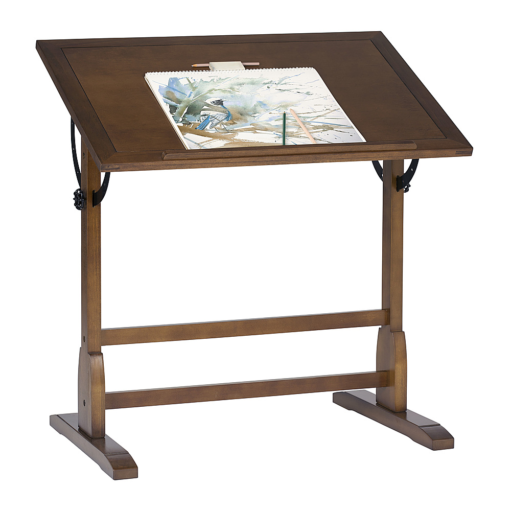 Angle View: Studio Designs Vintage Drafting Table Wood - Rustic Oak