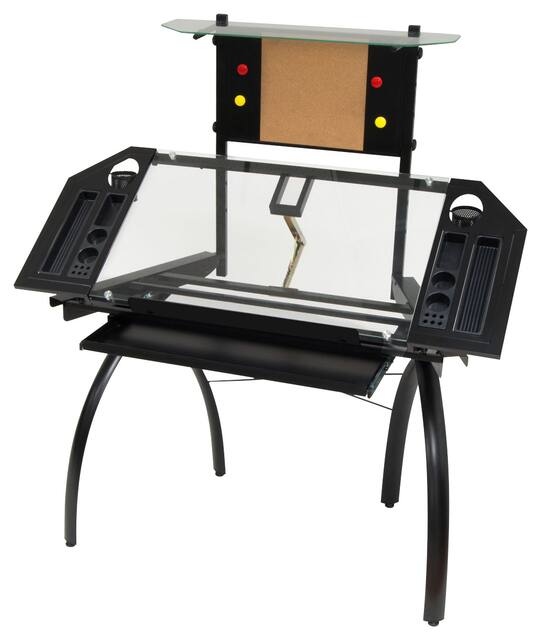 Studio Designs Futura Tower Craft Desk Black Clear