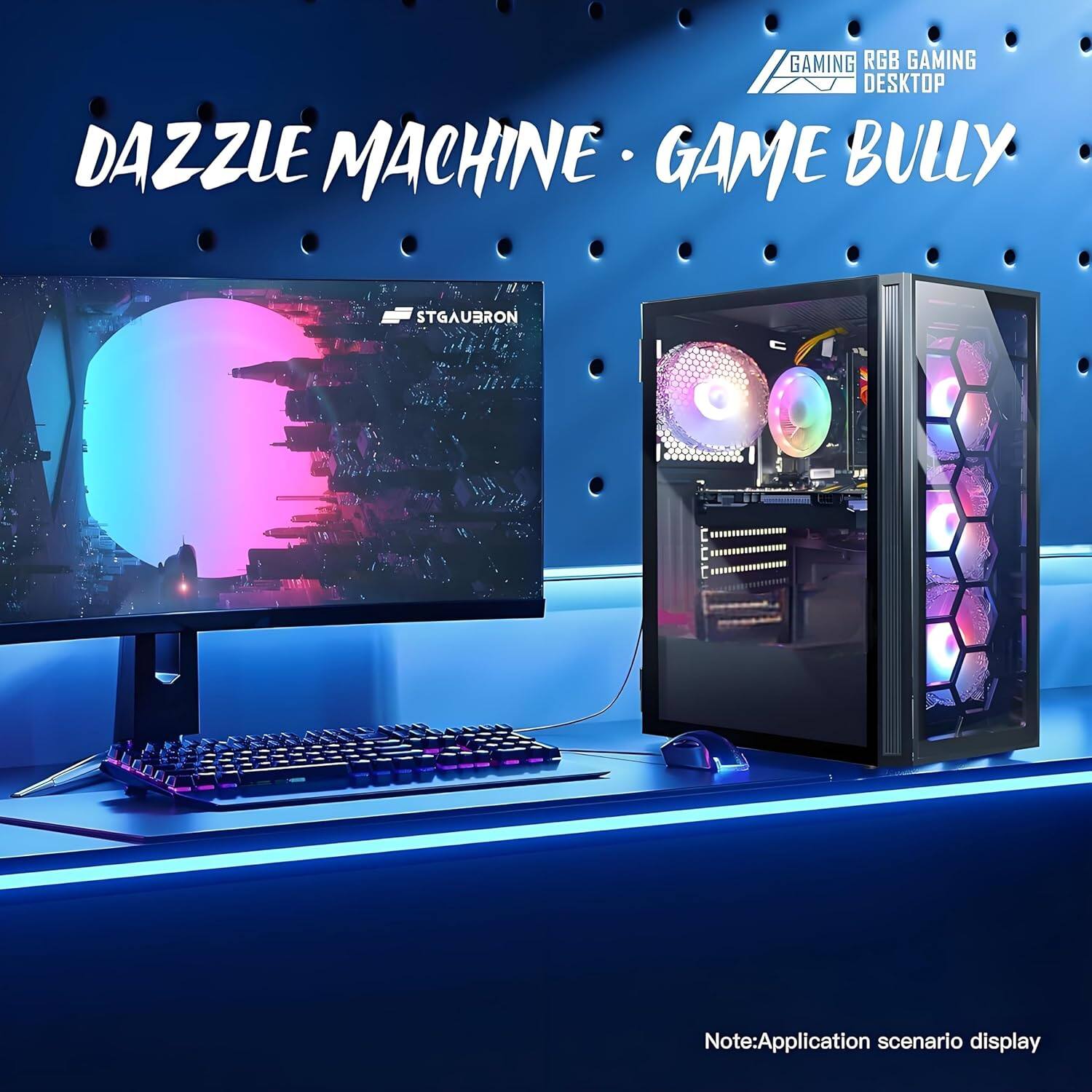 DAZZLE MACHINE • GAME BULLY

GAMING RGB GAMING DESKTOP

Note: Application scenario display