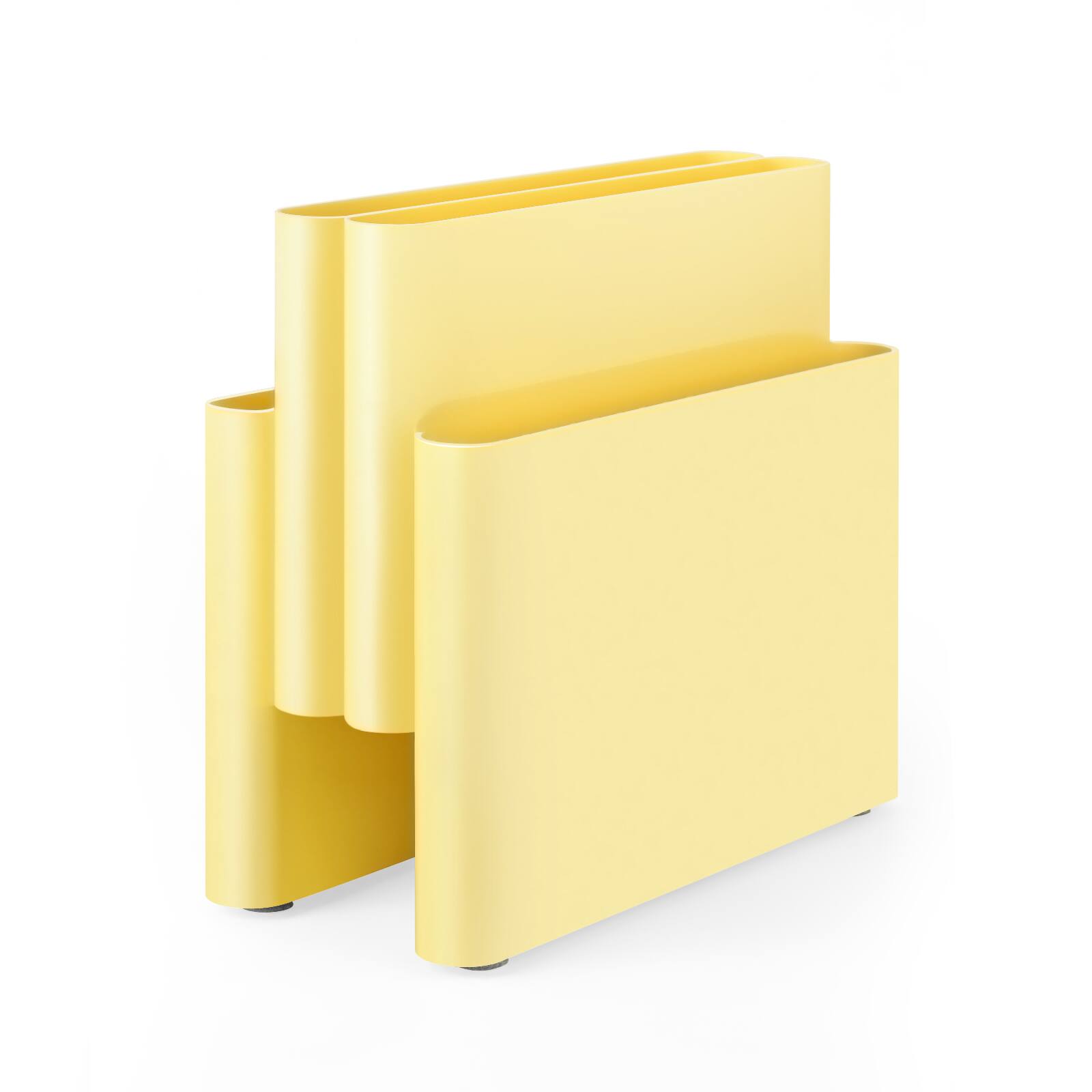 Angle. Oumilen - Modern 4-Slot Magazine Rack & File Organizer - Multifunctional Storage Stand for Home and Office.