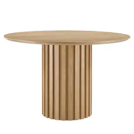 Front. Modway - Senja 47" Round Dining Table - Brown.