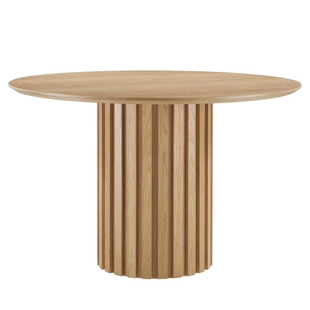 Front. Modway - Senja 47" Round Dining Table - Brown.