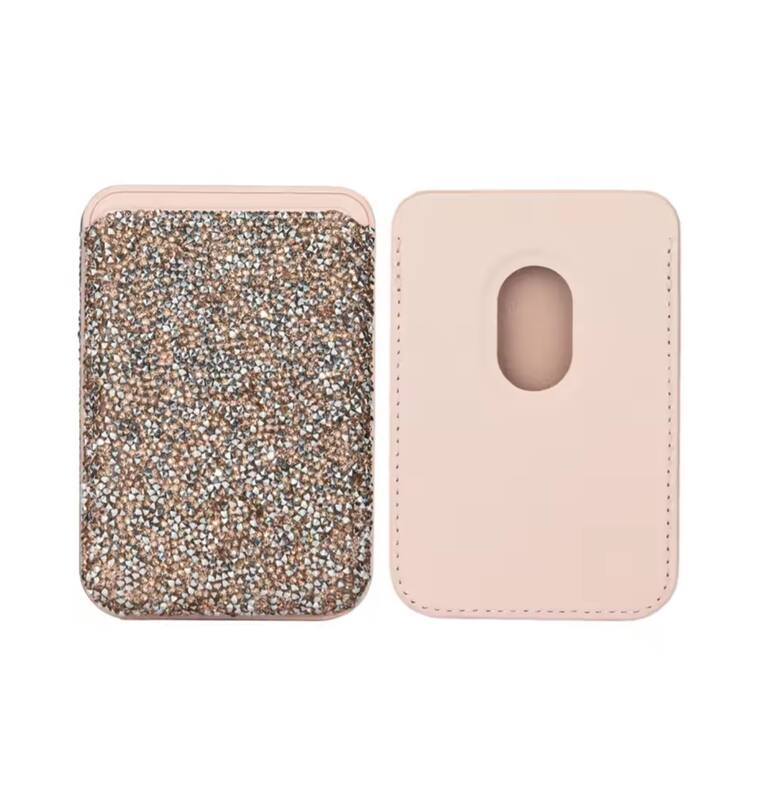 Alt View 1. Entronix - Entronix Rhinestone Magnetic Wallet Attachment for MagSafe & Magnetic Phone Cases – Glitter Card Holder Accessory - Blue.