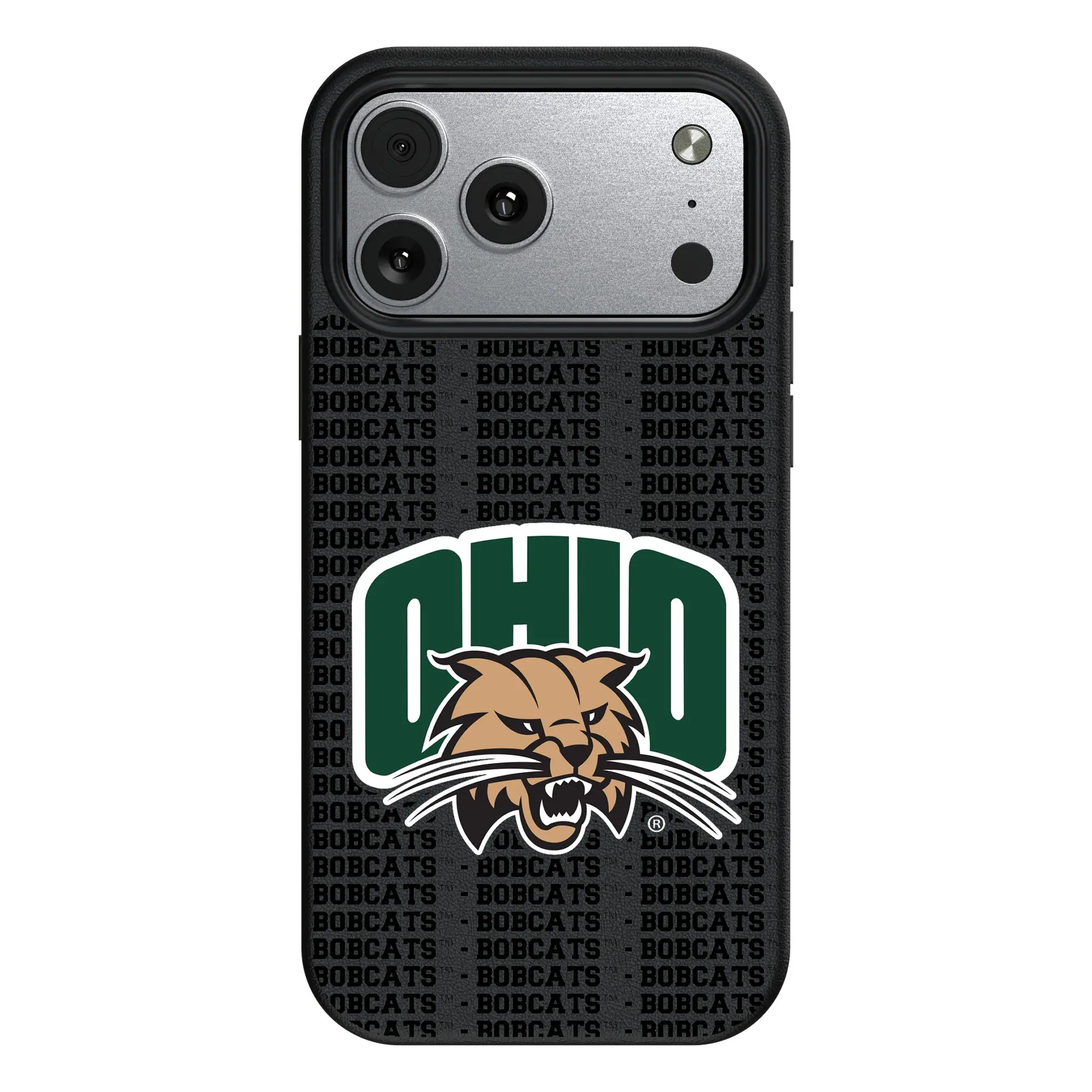Keyscaper - NCAA - Ohio Bobcats Primary Logo iPhone Magnetic Bump Case - 15 Pro Max - Black