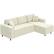Front. Homcom - Sofa with Reversible Chaise Lounge, Corduroy L-Shaped Sectional Sofa with Pocket Spring - Cream White.